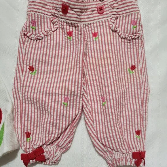 Gymboree Too Cute Tulip NWT 0-3 month top, VGUC pants, 3-6 month hat set. Mixed - Picture 5 of 5